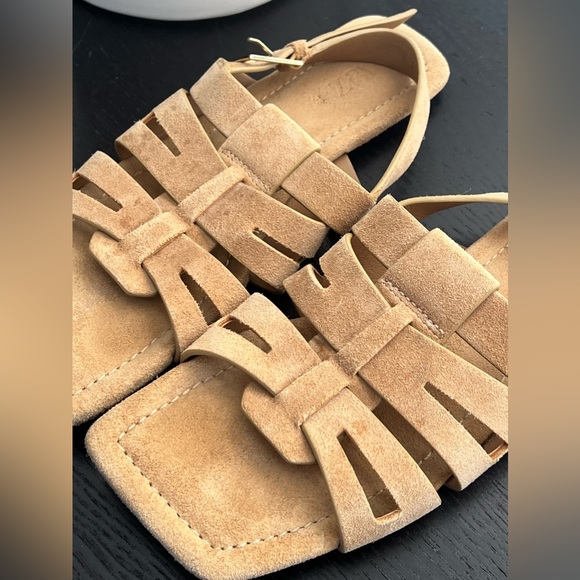 Zara Suede Flat Sandals size 38 - Picture 5 of 6